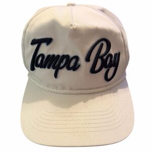 Tampa Bay Rays ’47 Brand White Snapback Hat Script Logo Rope Cap